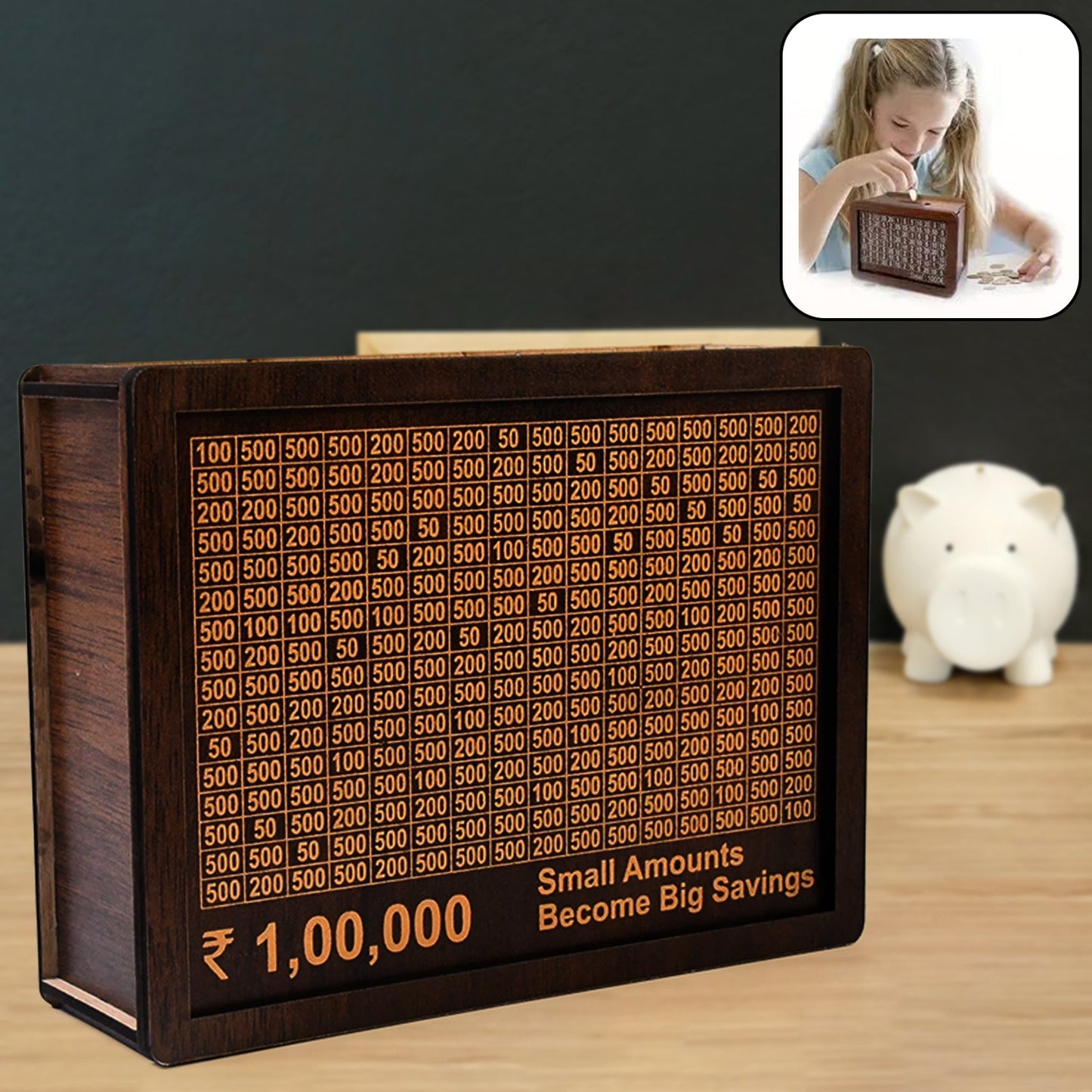 Savings Buddy Wooden Piggy Bank